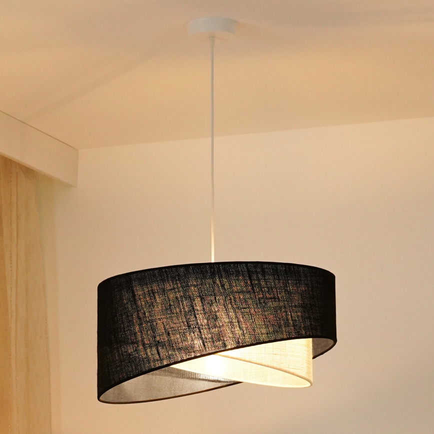 Brilagi - LED Luster na sajli LYRA 1xE27/15W/230V crna/krem