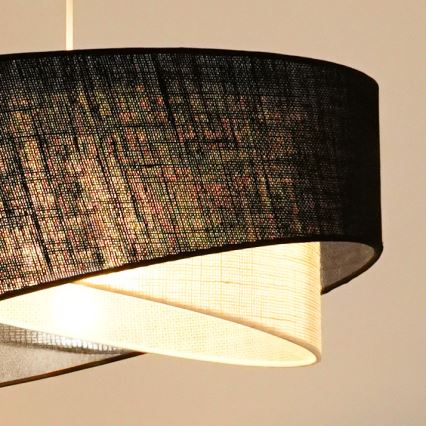Brilagi - LED Luster na sajli LYRA 1xE27/15W/230V crna/krem