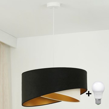 Brilagi - LED Luster na sajli LYRA 1xE27/15W/230V crna/krem/zlatna