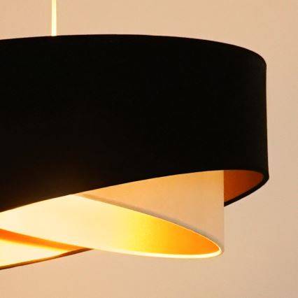 Brilagi - LED Luster na sajli LYRA 1xE27/15W/230V crna/krem/zlatna