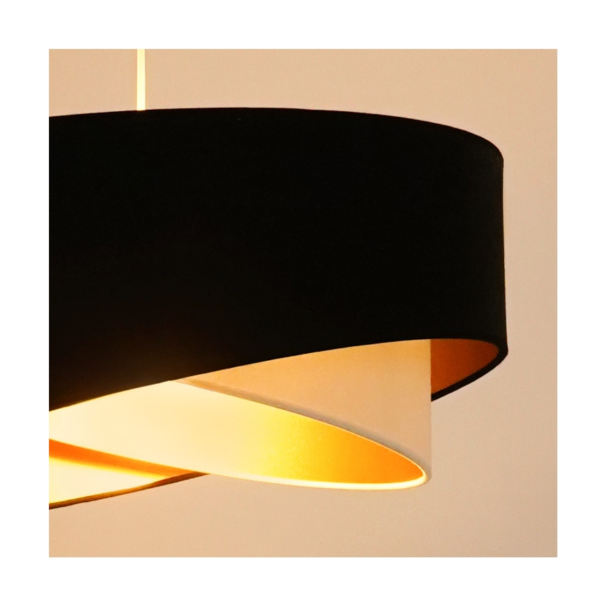 Brilagi - LED Luster na sajli LYRA 1xE27/15W/230V crna/krem/zlatna