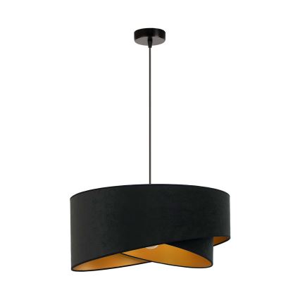 Brilagi - LED Luster na sajli LYRA 1xE27/15W/230V crna/zlatna