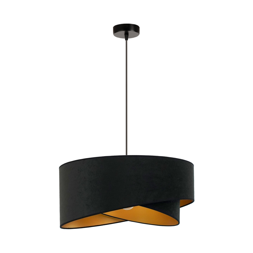 Brilagi - LED Luster na sajli LYRA 1xE27/15W/230V crna/zlatna