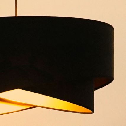 Brilagi - LED Luster na sajli LYRA 1xE27/15W/230V crna/zlatna