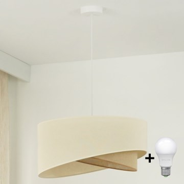 Brilagi - LED Luster na sajli LYRA 1xE27/15W/230V krem/bež