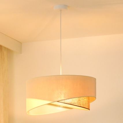 Brilagi - LED Luster na sajli LYRA 1xE27/15W/230V krem/bež