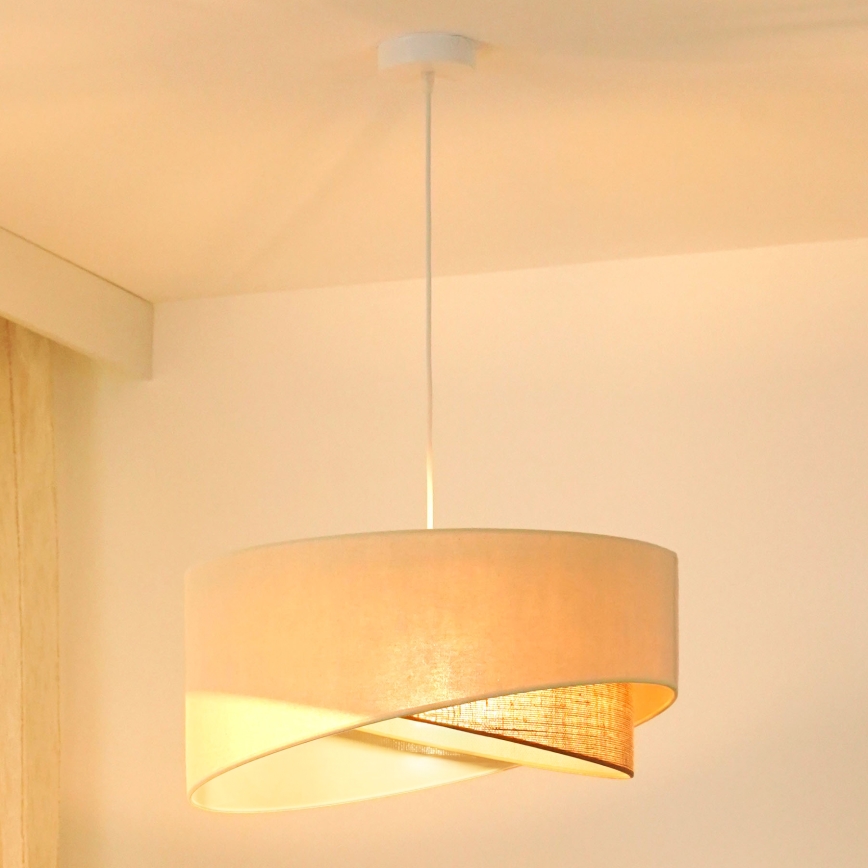Brilagi - LED Luster na sajli LYRA 1xE27/15W/230V krem/bež