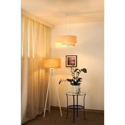Brilagi - LED Luster na sajli LYRA 1xE27/15W/230V krem/bež
