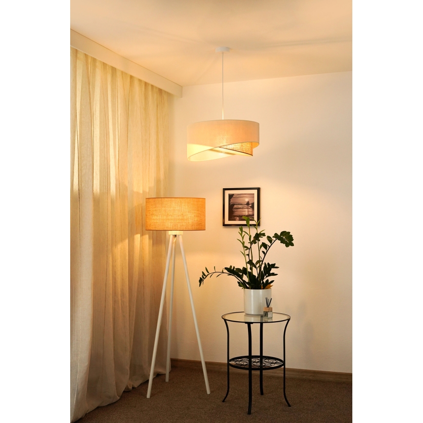 Brilagi - LED Luster na sajli LYRA 1xE27/15W/230V krem/bež