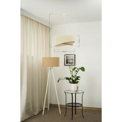 Brilagi - LED Luster na sajli LYRA 1xE27/15W/230V krem/bež