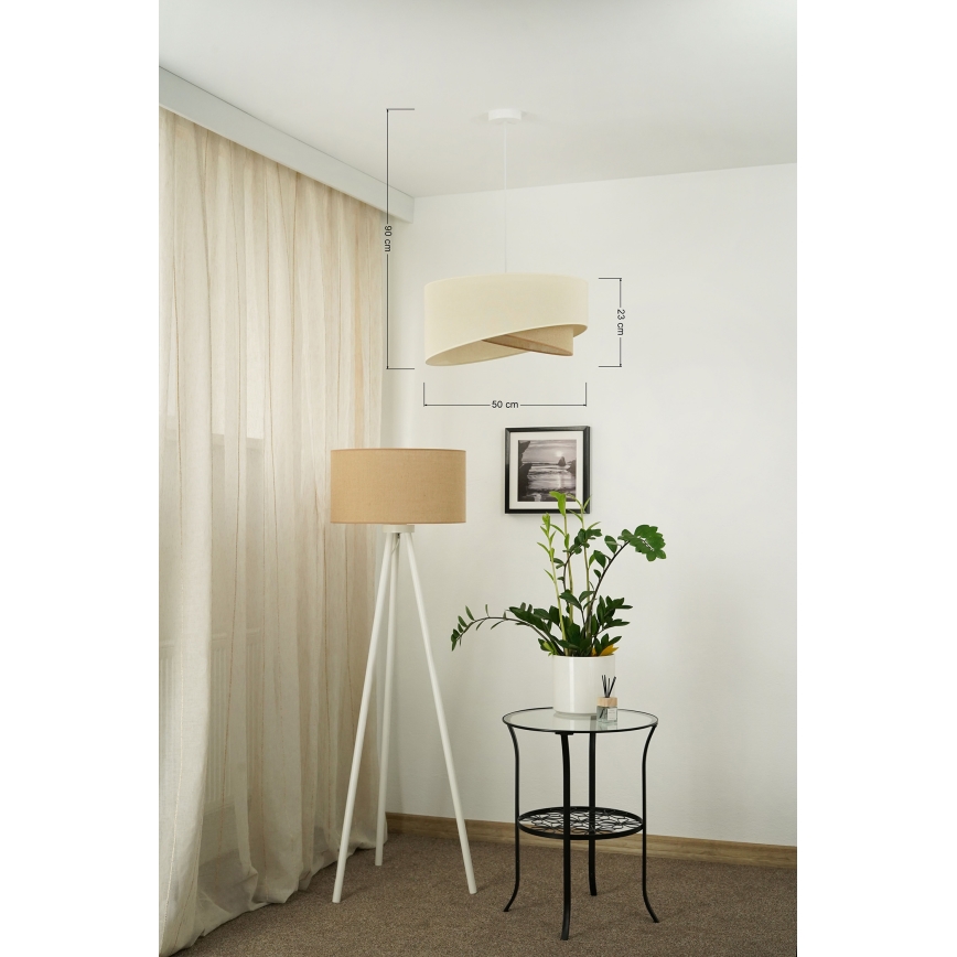 Brilagi - LED Luster na sajli LYRA 1xE27/15W/230V krem/bež