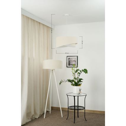 Brilagi - LED Luster na sajli LYRA 1xE27/15W/230V krem/bijela