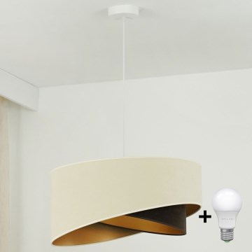 Brilagi - LED Luster na sajli LYRA 1xE27/15W/230V krem/crna/zlatna