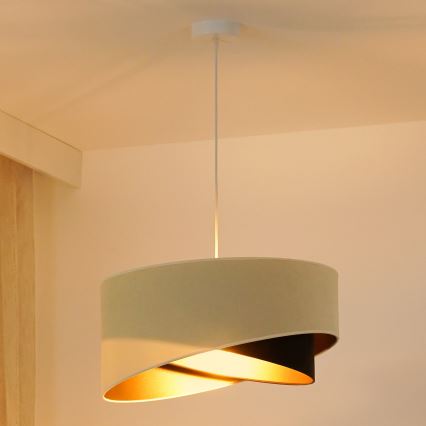 Brilagi - LED Luster na sajli LYRA 1xE27/15W/230V krem/crna/zlatna