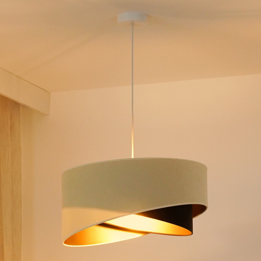 Brilagi - LED Luster na sajli LYRA 1xE27/15W/230V krem/crna/zlatna