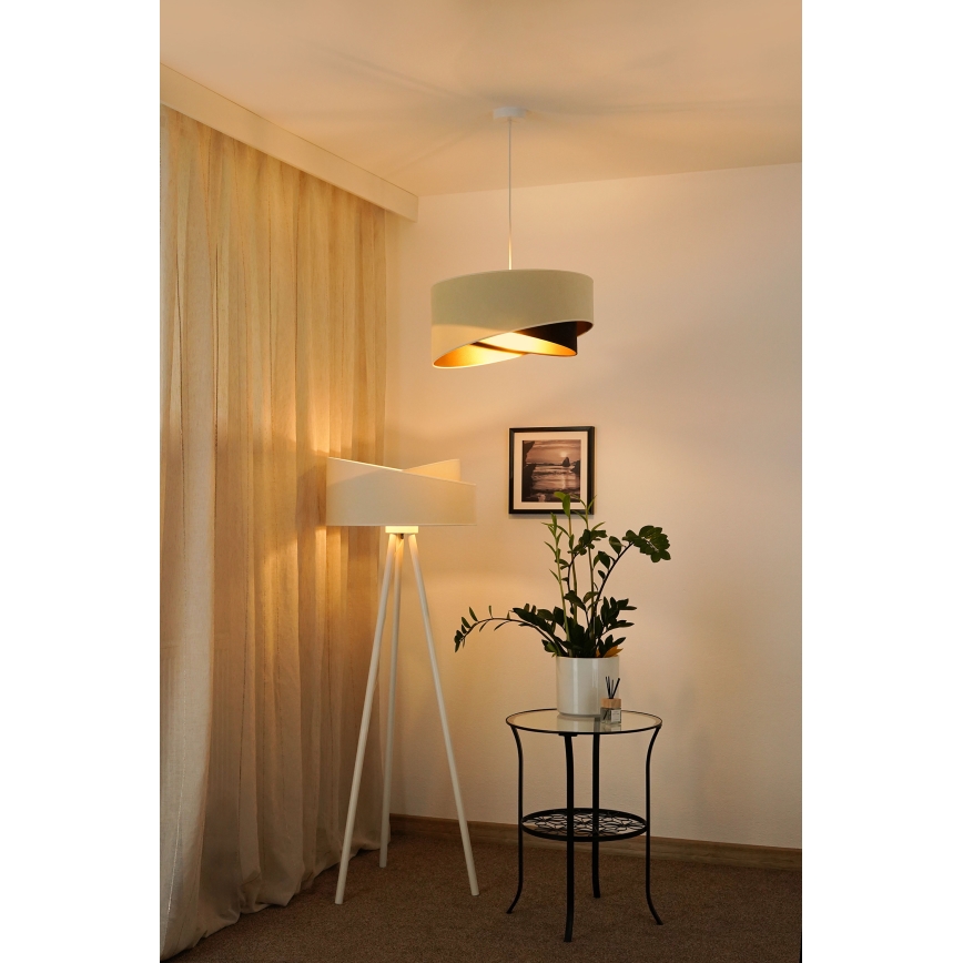 Brilagi - LED Luster na sajli LYRA 1xE27/15W/230V krem/crna/zlatna