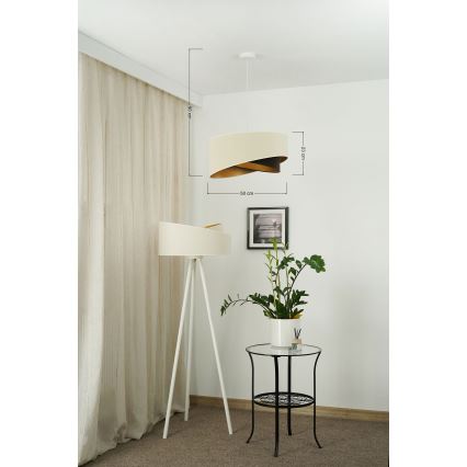 Brilagi - LED Luster na sajli LYRA 1xE27/15W/230V krem/crna/zlatna