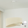 Brilagi - LED Luster na sajli LYRA 1xE27/15W/230V krem