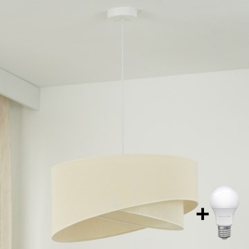 Brilagi - LED Luster na sajli LYRA 1xE27/15W/230V krem