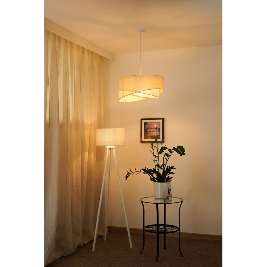 Brilagi - LED Luster na sajli LYRA 1xE27/15W/230V krem