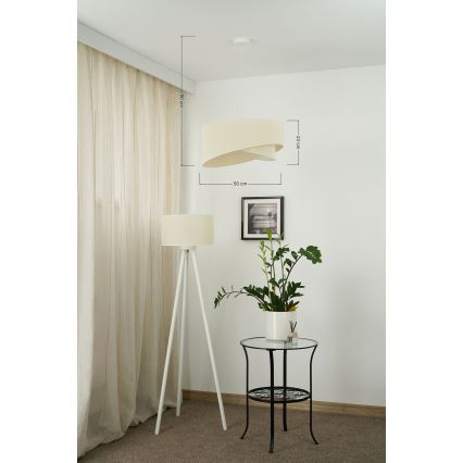 Brilagi - LED Luster na sajli LYRA 1xE27/15W/230V krem