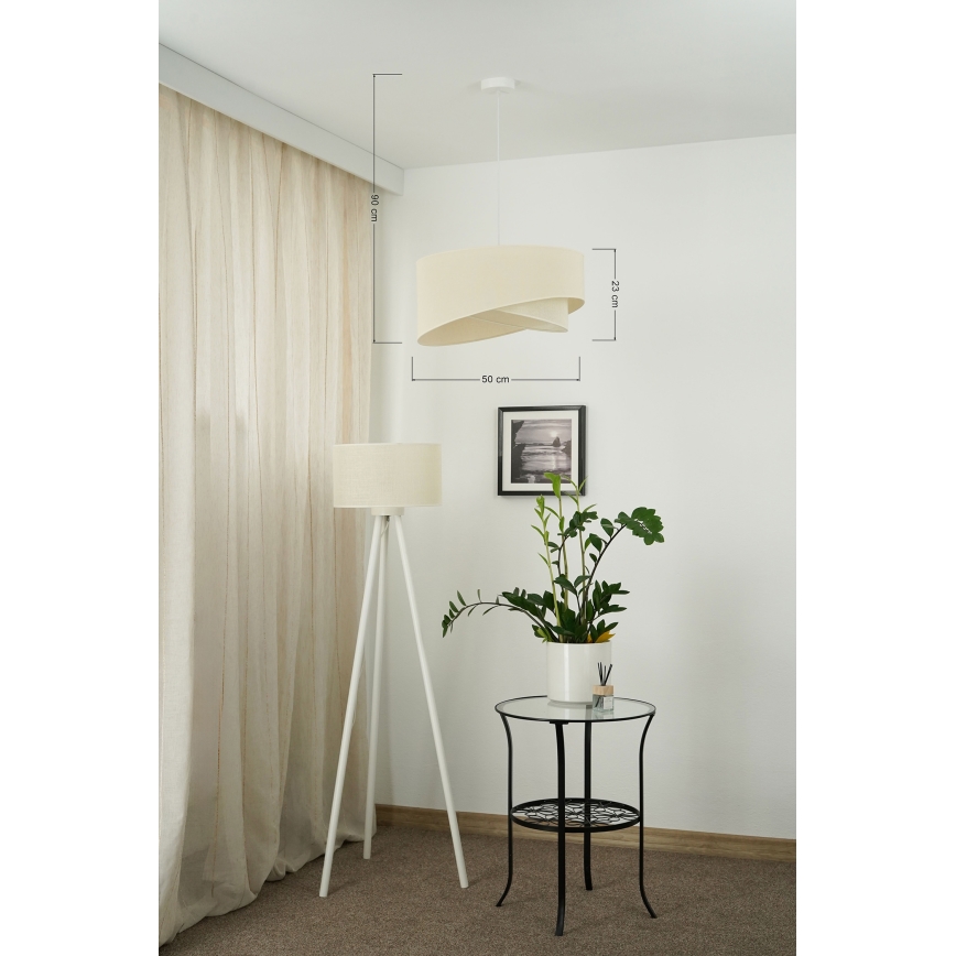 Brilagi - LED Luster na sajli LYRA 1xE27/15W/230V krem