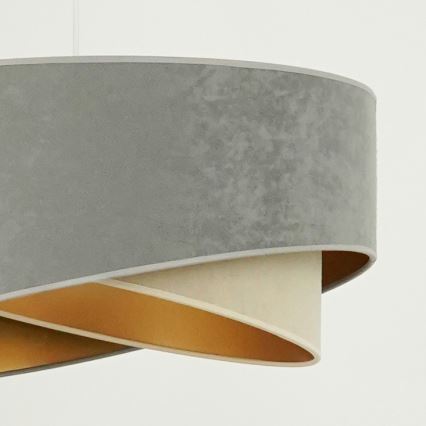 Brilagi - LED Luster na sajli LYRA 1xE27/15W/230V siva/bež/zlatna