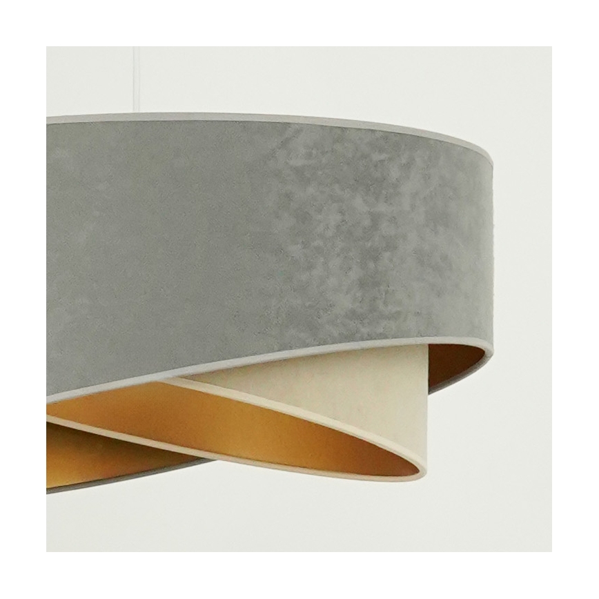 Brilagi - LED Luster na sajli LYRA 1xE27/15W/230V siva/bež/zlatna