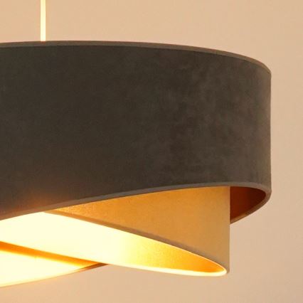 Brilagi - LED Luster na sajli LYRA 1xE27/15W/230V siva/bež/zlatna