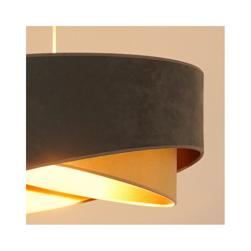 Brilagi - LED Luster na sajli LYRA 1xE27/15W/230V siva/bež/zlatna
