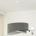 Brilagi - LED Luster na sajli LYRA 1xE27/15W/230V siva/bijela