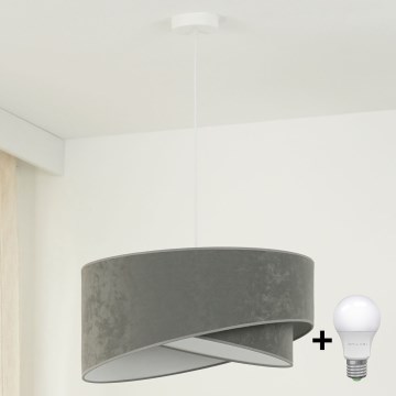 Brilagi - LED Luster na sajli LYRA 1xE27/15W/230V siva/bijela