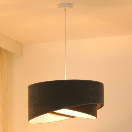 Brilagi - LED Luster na sajli LYRA 1xE27/15W/230V siva/bijela