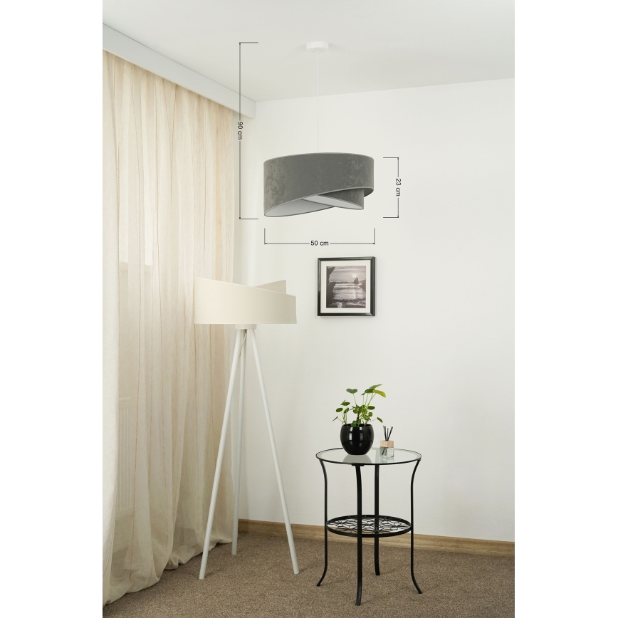 Brilagi - LED Luster na sajli LYRA 1xE27/15W/230V siva/bijela