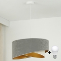 Brilagi - LED Luster na sajli LYRA 1xE27/15W/230V siva/krem/zlatna