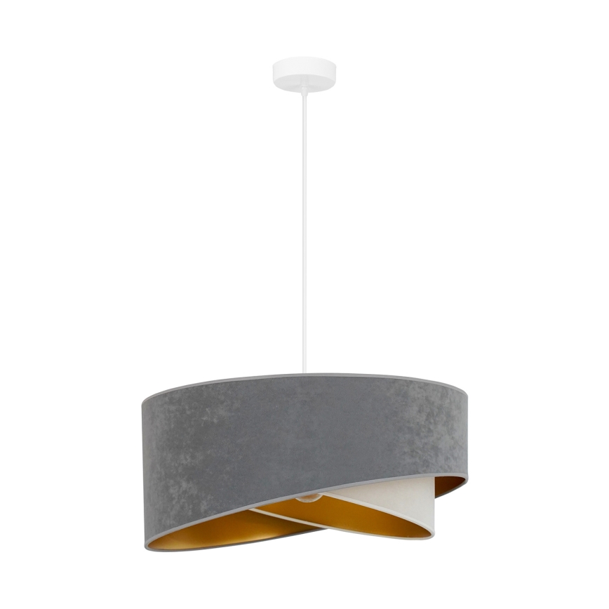 Brilagi - LED Luster na sajli LYRA 1xE27/15W/230V siva/krem/zlatna