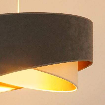 Brilagi - LED Luster na sajli LYRA 1xE27/15W/230V siva/krem/zlatna