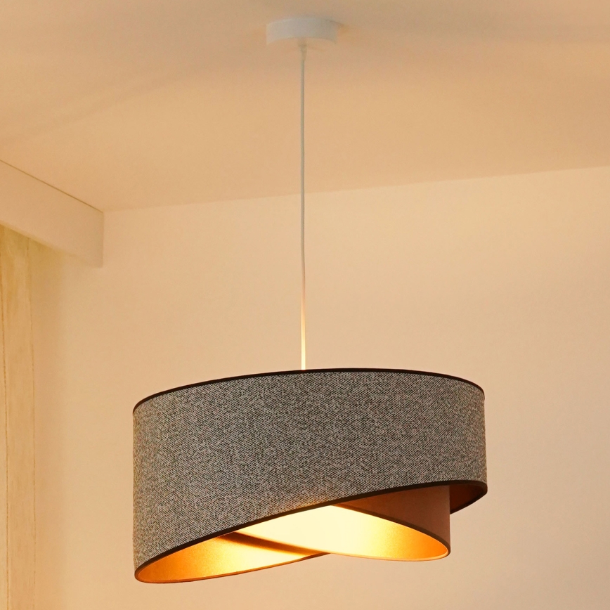 Brilagi - LED Luster na sajli LYRA 1xE27/15W/230V siva/krem/zlatna