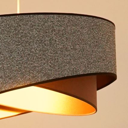 Brilagi - LED Luster na sajli LYRA 1xE27/15W/230V siva/krem/zlatna