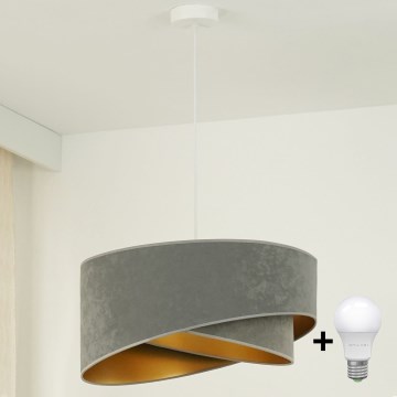 Brilagi - LED Luster na sajli LYRA 1xE27/15W/230V siva/zlatna