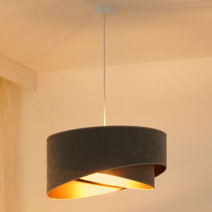 Brilagi - LED Luster na sajli LYRA 1xE27/15W/230V siva/zlatna
