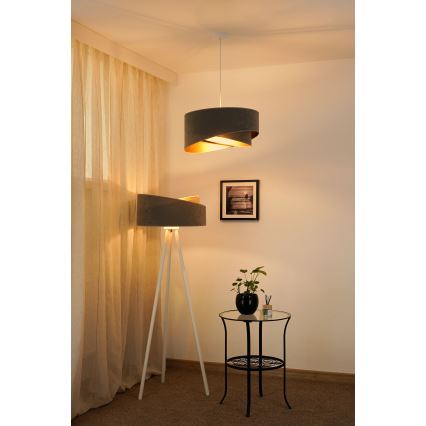 Brilagi - LED Luster na sajli LYRA 1xE27/15W/230V siva/zlatna