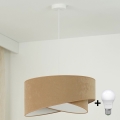 Brilagi - LED Luster na sajli LYRA 1xE27/15W/230V smeđa/bijela