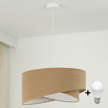Brilagi - LED Luster na sajli LYRA 1xE27/15W/230V smeđa/bijela