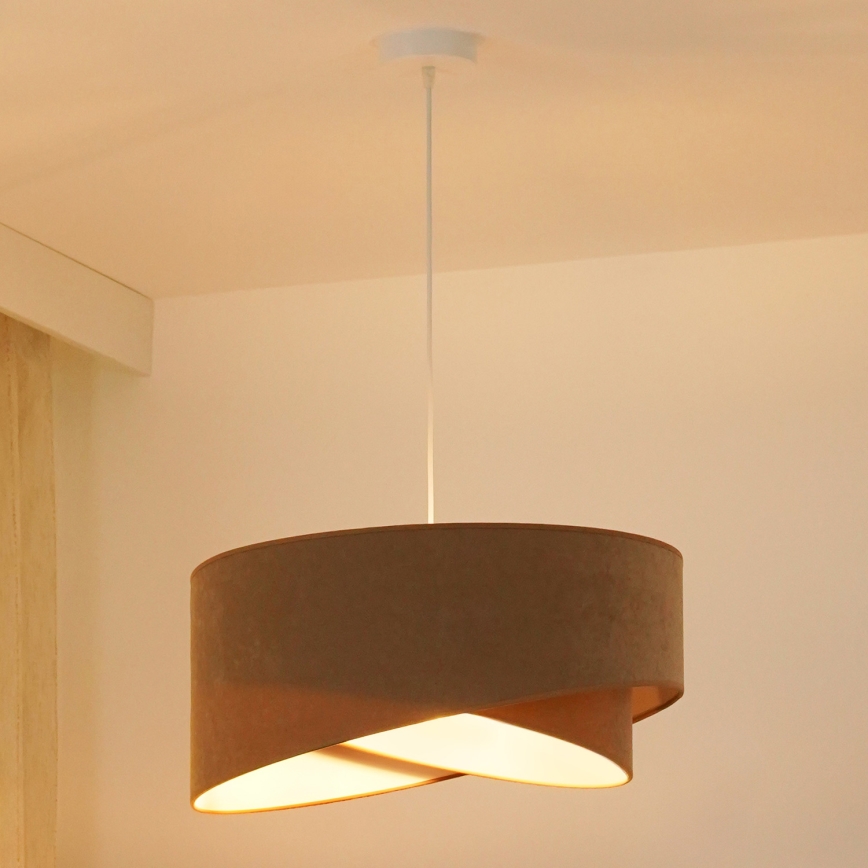 Brilagi - LED Luster na sajli LYRA 1xE27/15W/230V smeđa/bijela