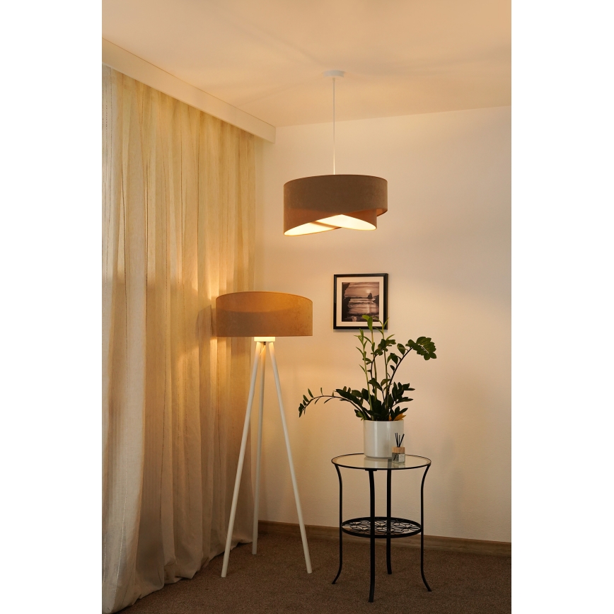 Brilagi - LED Luster na sajli LYRA 1xE27/15W/230V smeđa/bijela