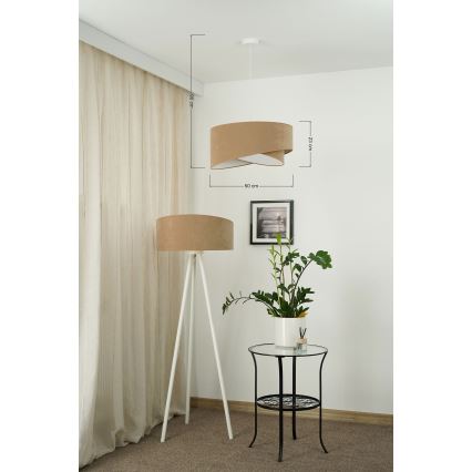 Brilagi - LED Luster na sajli LYRA 1xE27/15W/230V smeđa/bijela