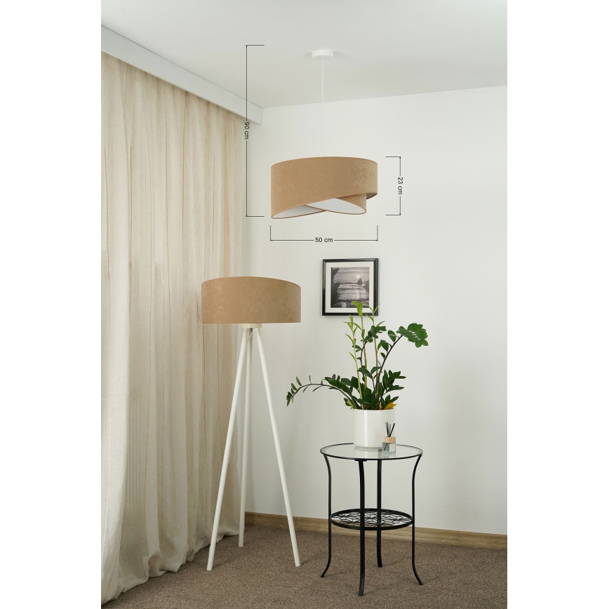 Brilagi - LED Luster na sajli LYRA 1xE27/15W/230V smeđa/bijela
