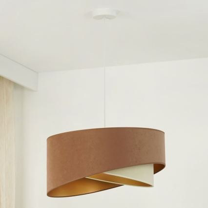 Brilagi - LED Luster na sajli LYRA 1xE27/15W/230V smeđa/krem/zlatna