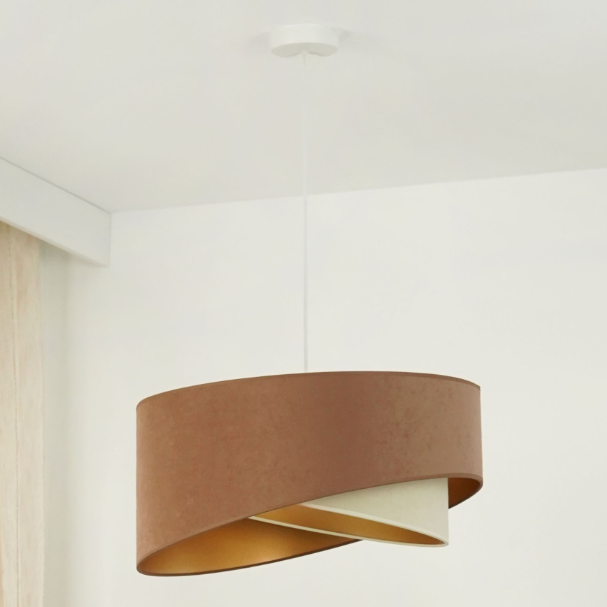 Brilagi - LED Luster na sajli LYRA 1xE27/15W/230V smeđa/krem/zlatna